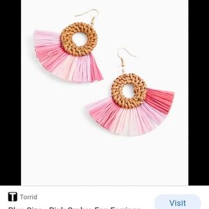 🆕PINK OMBRE FAN EARRINGS NWT